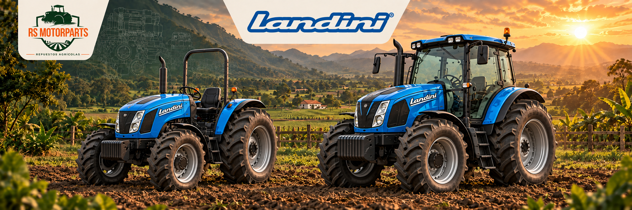Ilustración de tractores Landini, RS MOTORPARTS