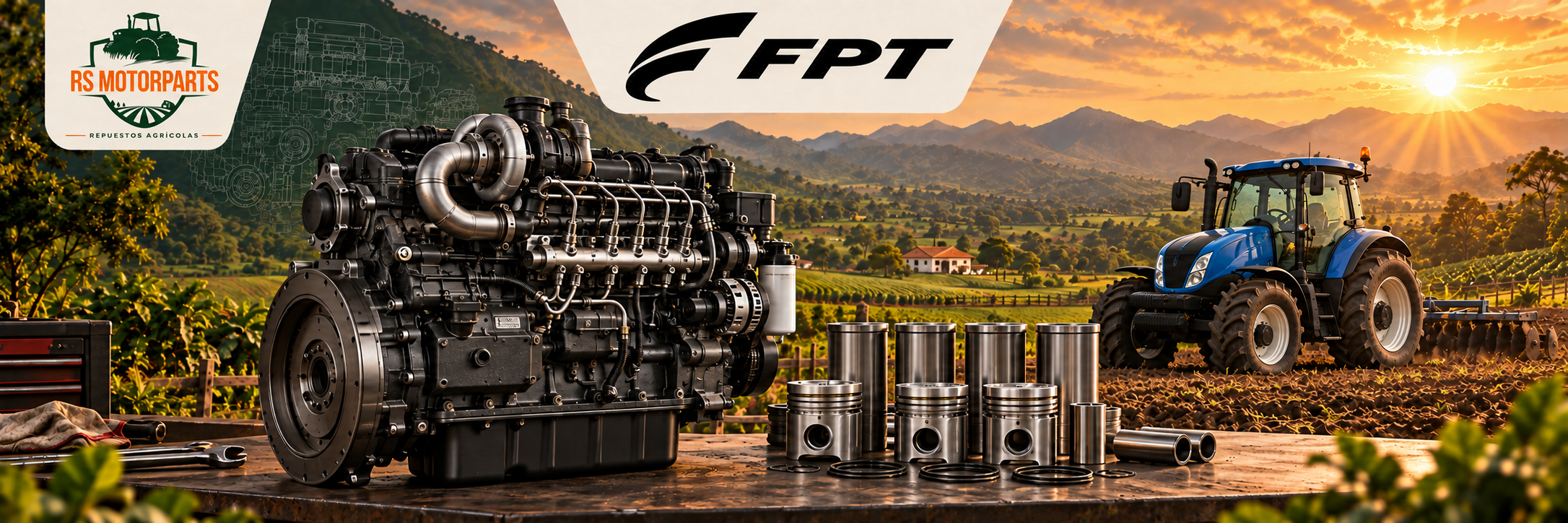 Ilustración de motor FPT y componentes de reparación, RS MOTORPARTS
