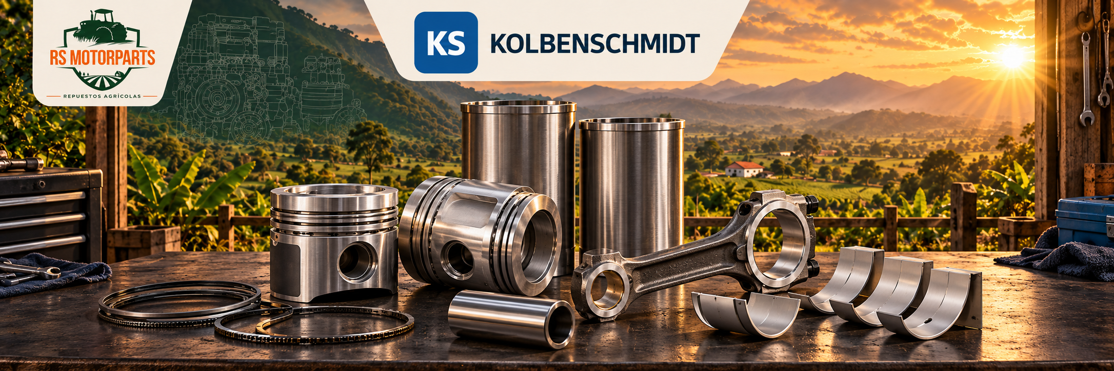 Ilustración de componentes Kolbenschmidt, RS MOTORPARTS