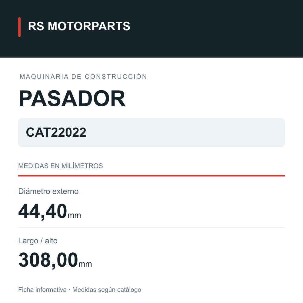 Pasador para maquinaria de construcción · 121665A1