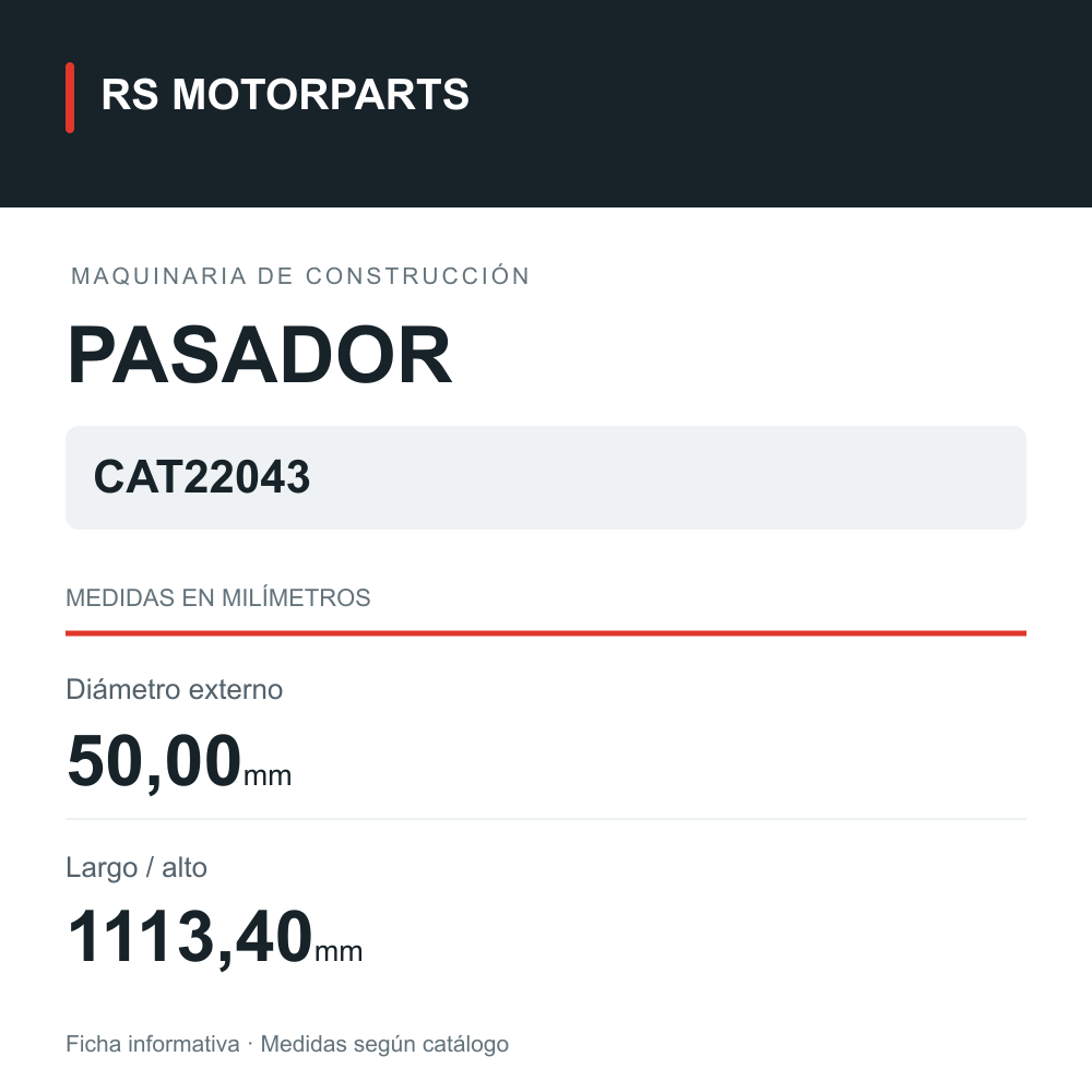 Pasador para maquinaria de construcción · 111522A1