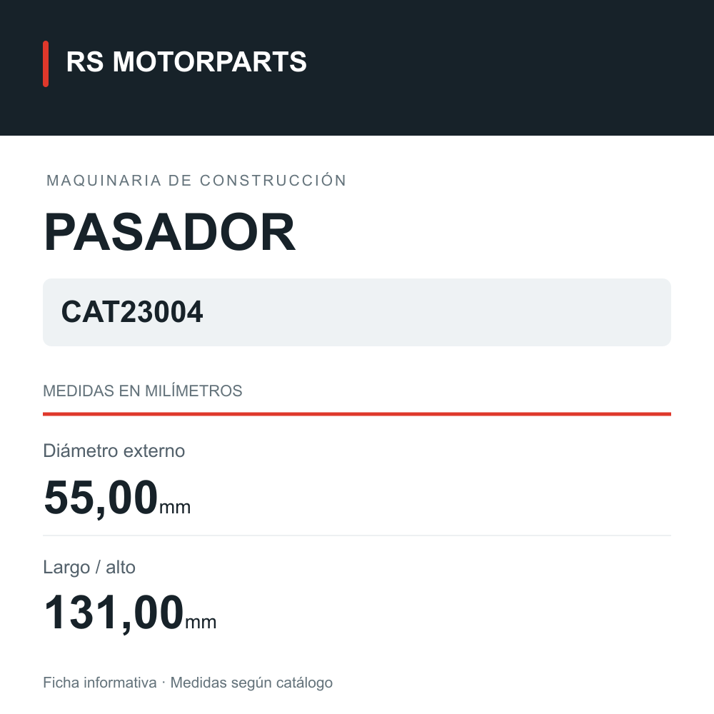 Pasador para maquinaria de construcción · 9R8583