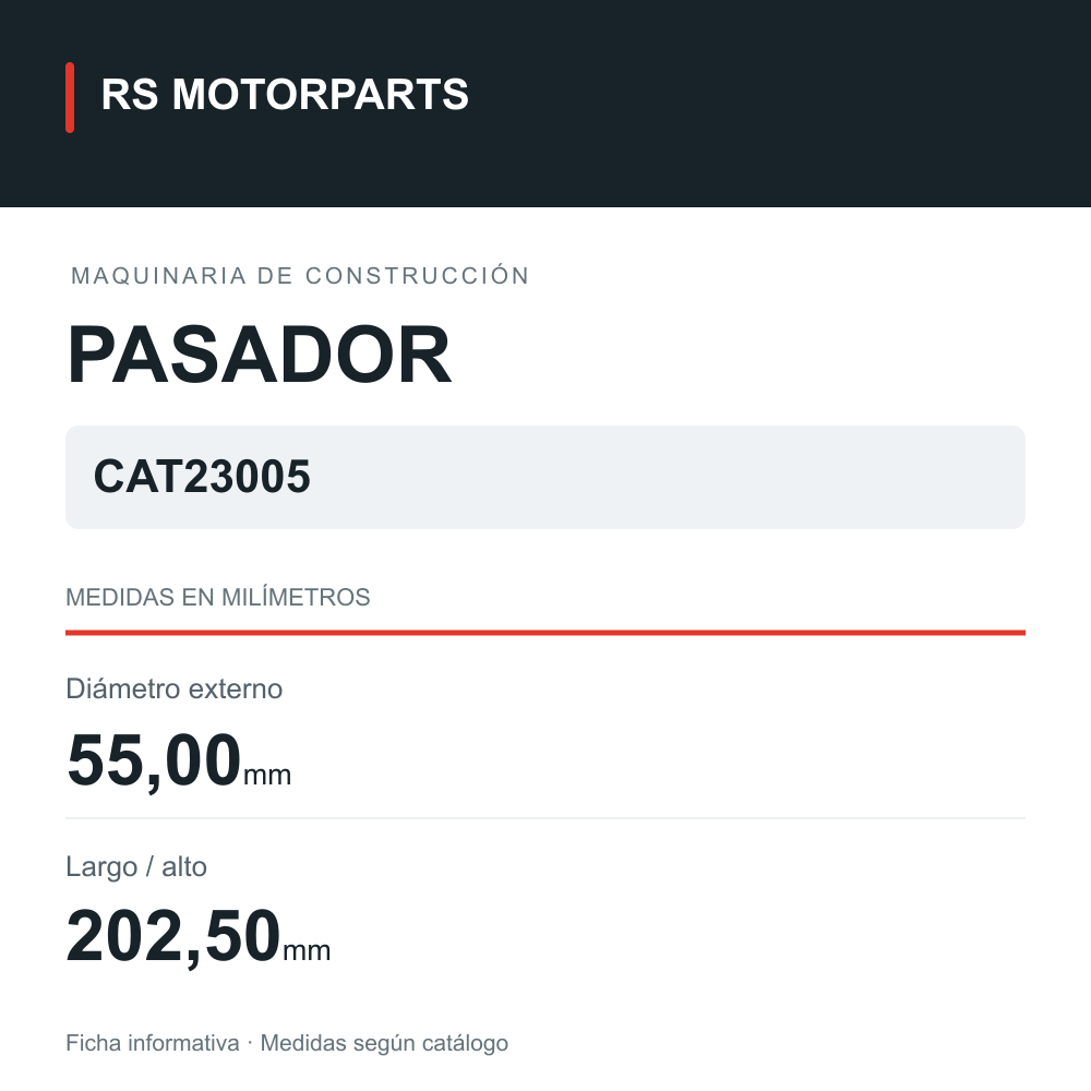Pasador para maquinaria de construcción · 9R8580