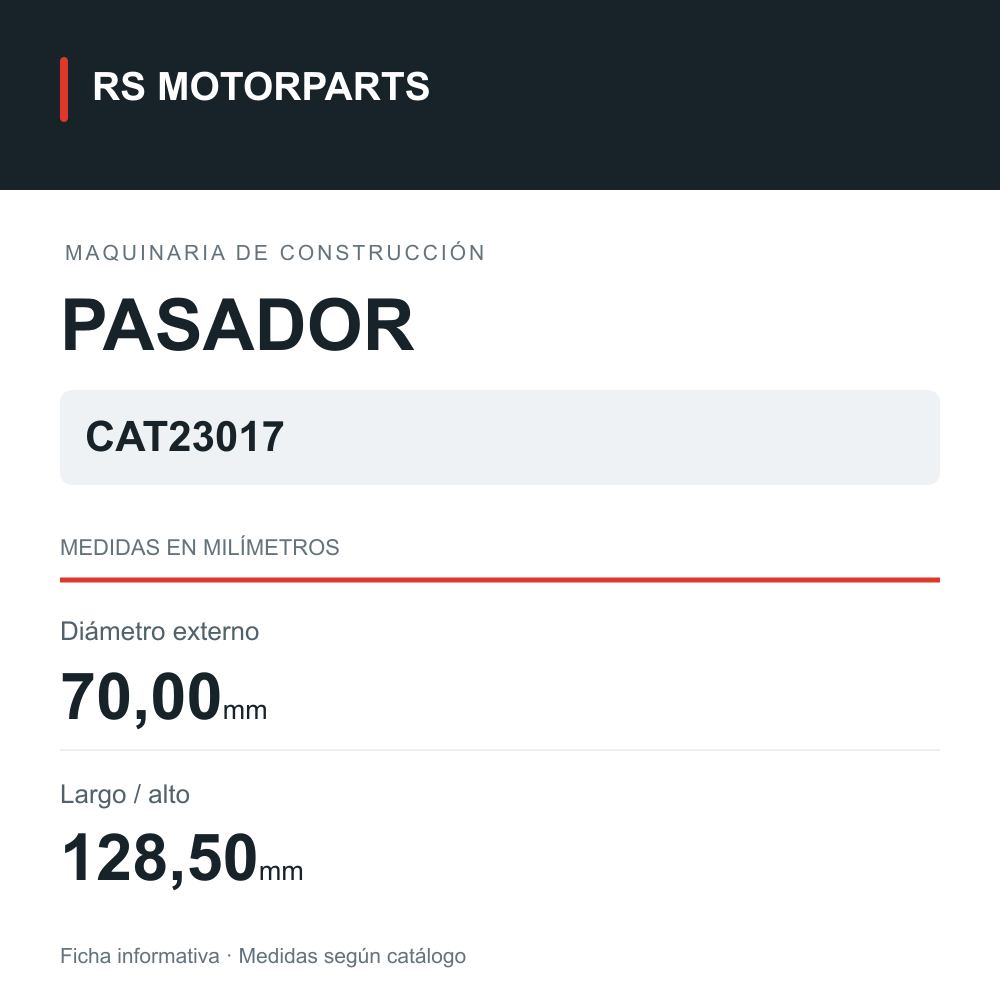 Pasador para maquinaria de construcción · 132890A1