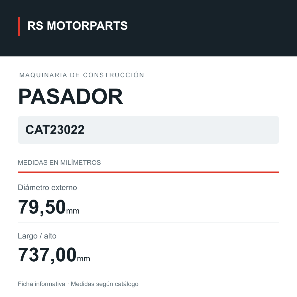 Pasador para maquinaria de construcción · 1762278