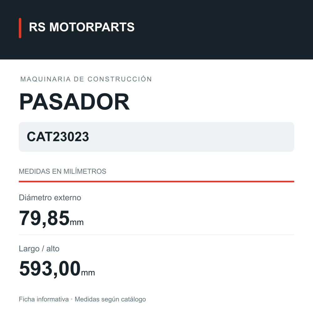 Pasador para maquinaria de construcción · 7Y2357