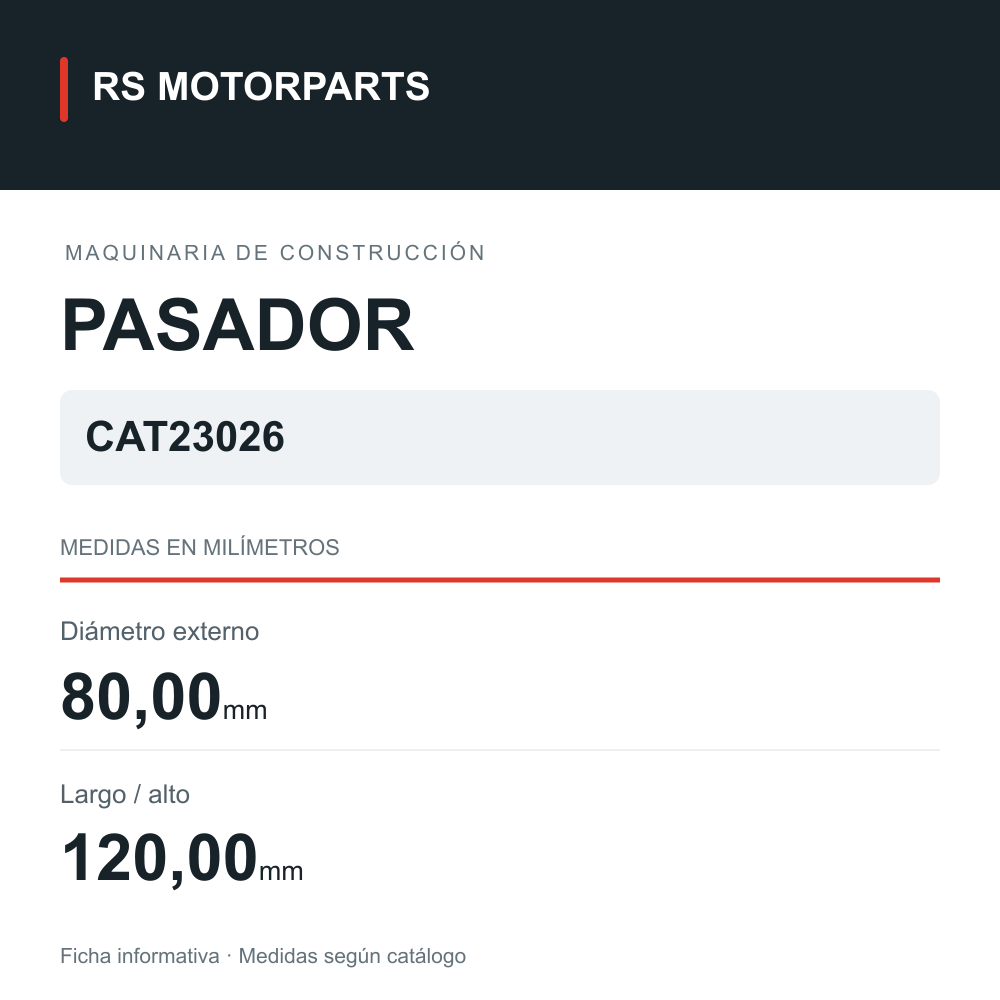Pasador para maquinaria de construcción · 1590960